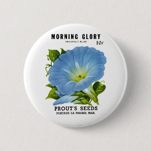 Morning Glory Vintage Seed Packet 6 Cm Round Badge