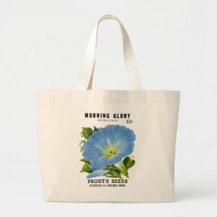 Morning Glory Vintage Seed Packet Large Tote Bag