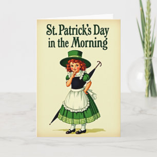 Morning Green Girl Holiday Card