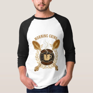 Morning Grind | Vintage Retro Coffee Lover Emblem T-Shirt