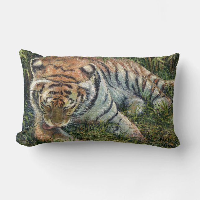 “Morning Grooming” Lumbar Cushion (Front)