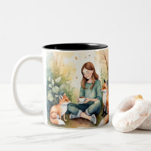 Morning Harmony — The KindOnes Whimsical Style Two-Tone Coffee Mug