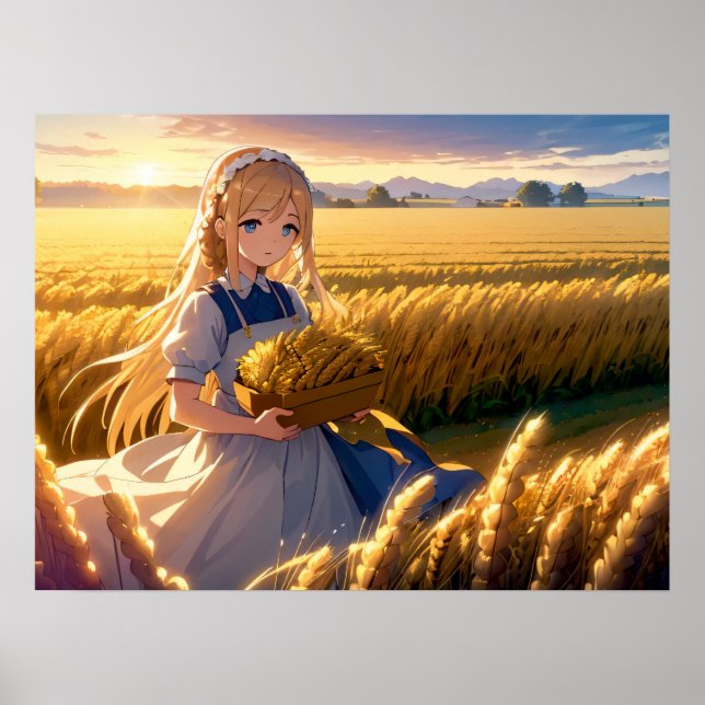 Morning Harvest: Anime Fields Poster (Front)