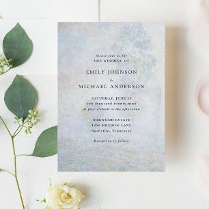 Morning Haze, Monet, fine art wedding invitation