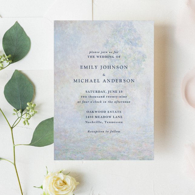 Morning Haze,  Monet, fine art wedding invitation (Creator Uploaded)