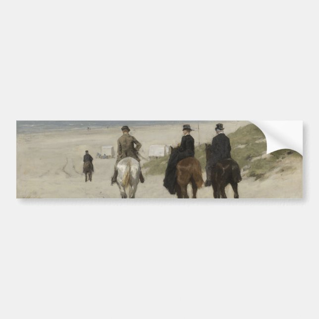 Morning Horse Ride on the Beach (by Anton Mauve) Bumper Sticker (Front)