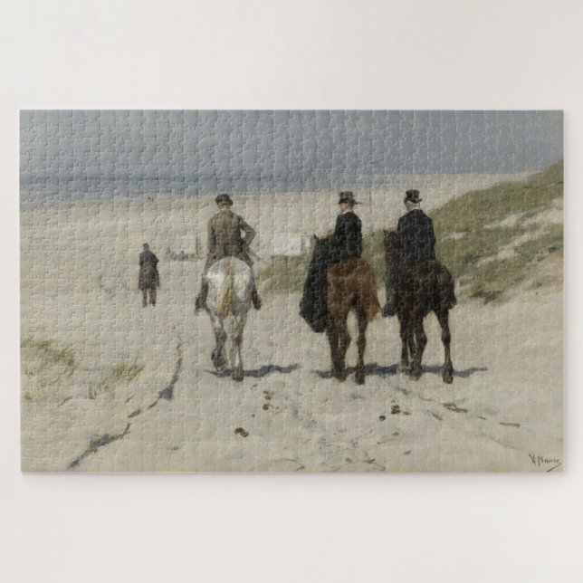Morning Horse Ride on the Beach (by Anton Mauve) Jigsaw Puzzle (Horizontal)
