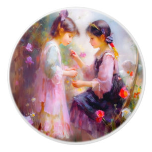Morning in a Garden  Ceramic Knob