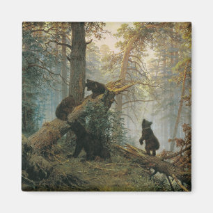 Morning in a Pine Forest (Bears in the Woods) Magnet