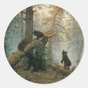 Morning in a Pine Forest Classic Round Sticker