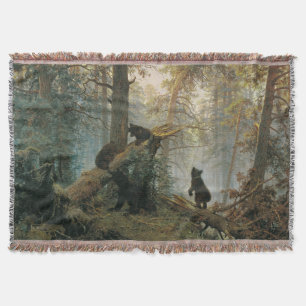 Morning in a Pine Forest Throw Blanket