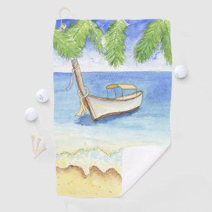 Morning in Bali Watercolor Golf Towel