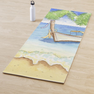 Morning in Bali Watercolor Yoga Mat