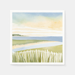 Morning in Chatham Cape Cod Watercolor Painting Napkin
