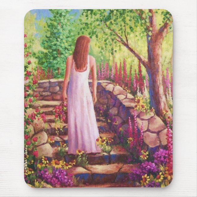 MORNING IN HER GARDEN MOUSE PAD (Front)
