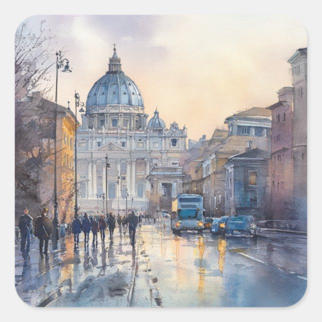 Morning in Rome Square Sticker (Front)