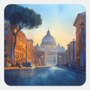 Morning in Rome Square Sticker