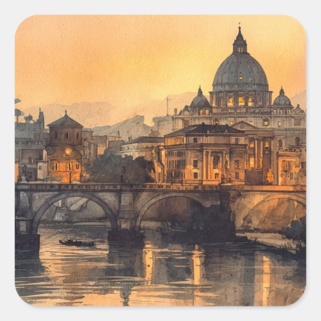 Morning in Rome Square Sticker (Front)