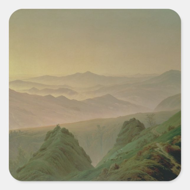 Morning in the Mountains Square Sticker (Front)