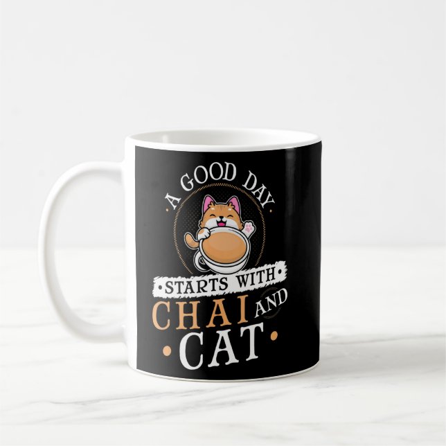 Morning Indian Desi Chai Cat Cup  (Left)