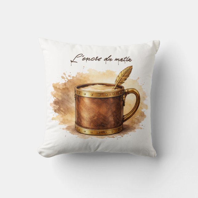 Morning Ink Cup Cushion (Front)