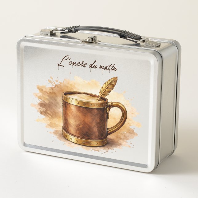Morning Ink Cup Metal Lunch Box (Front)