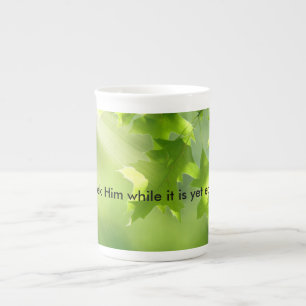 morning inspiration and love bone china mug