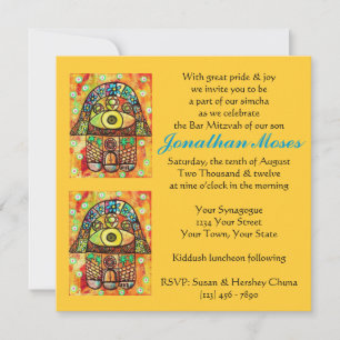 Morning Invit (square) City Of Jerusalem Hamsa Invitation