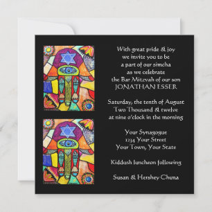 Morning Invit (square) Vintage Tapastry Hamsa Invitation