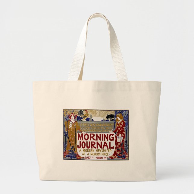 Morning Journal Large Tote Bag (Front)