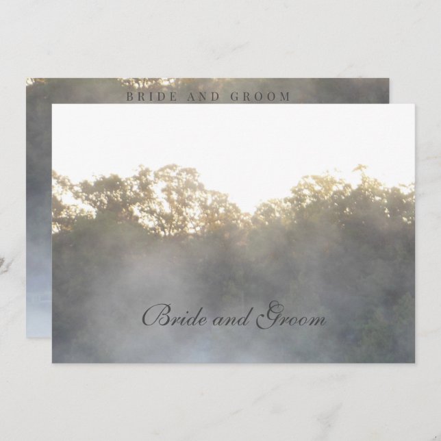 Morning Lake Mist Wedding Invite (Front/Back)