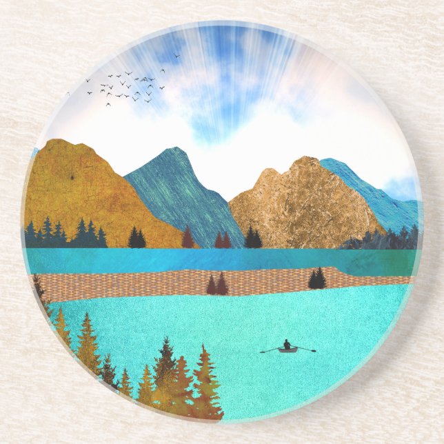 Morning Lake Rower Coaster (Front)