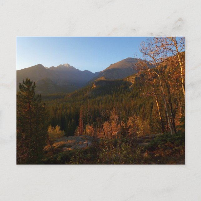Morning Light on Rocky Mountains in Autumn Postcard (Front)