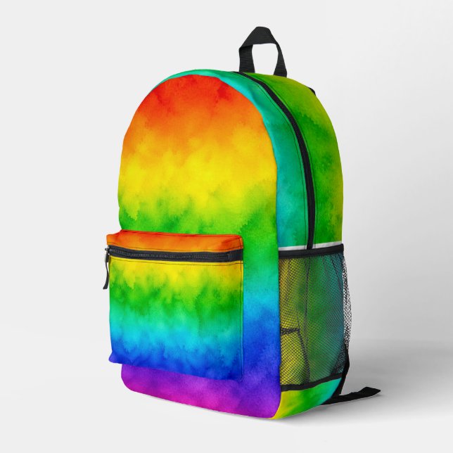 Morning Light Through Crystal Prism Printed Backpack (Back Corner Right)