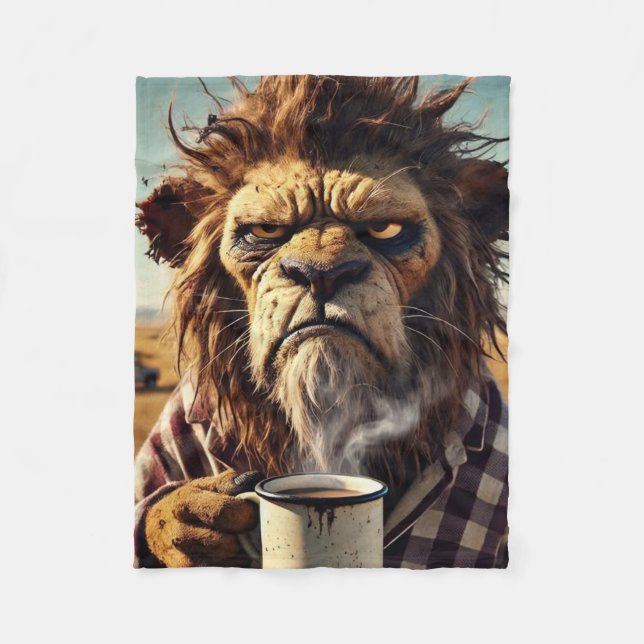 Morning Lion Fleece Blanket (Front)