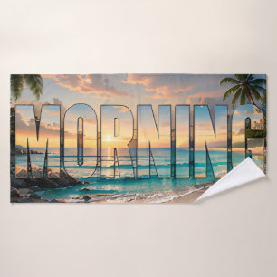 Morning Luxury Coastal Editorial Bath Towel