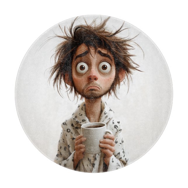 Morning Madness: Coffee First, Questions Later Cutting Board (Front)