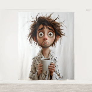 Morning Madness: Coffee First, Questions Later Tapestry