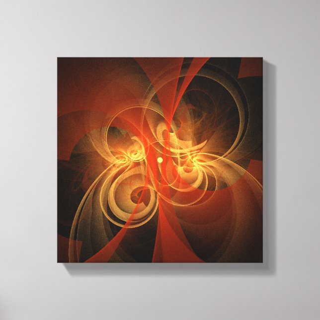 Morning Magic Abstract Art Black and White Canvas Print (Front)