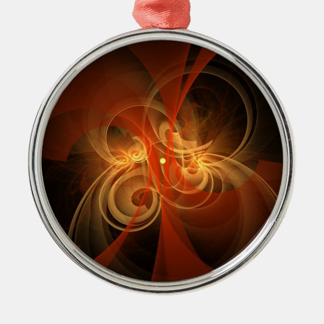 Morning Magic Abstract Art Round Metal Tree Decoration (Front)