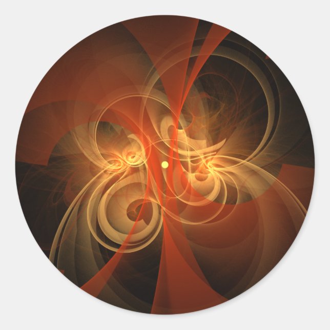 Morning Magic Abstract Art Round Sticker (Front)