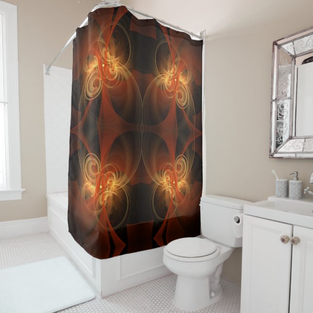 Morning Magic Abstract Art Shower Curtain (In Situ)