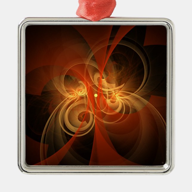 Morning Magic Abstract Art Square Metal Tree Decoration (Front)
