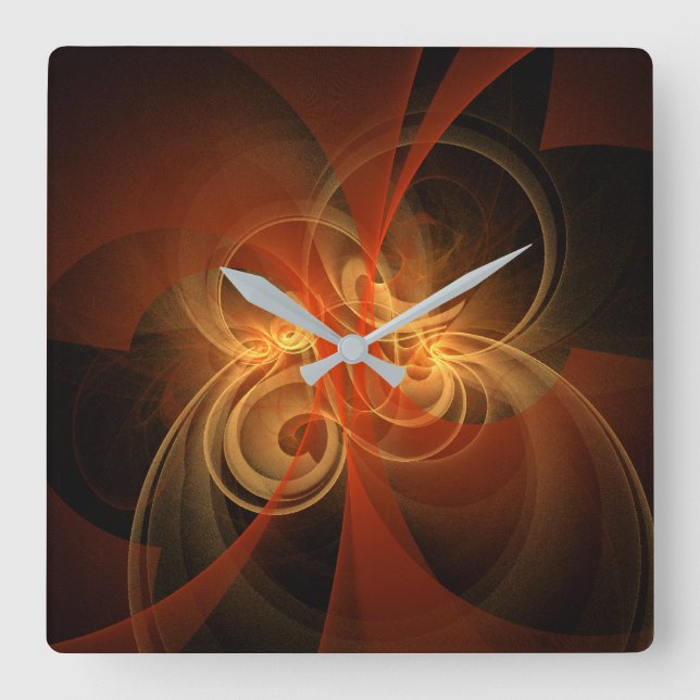 Morning Magic Abstract Art Square Wall Clock (Front)