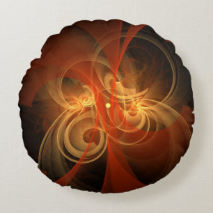Morning Magic Modern Abstract Light Energy Art Round Cushion