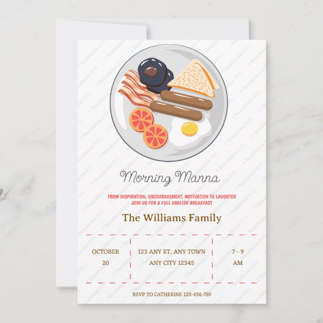 Morning Manna Fellowship Breakfast Invitation (Front)