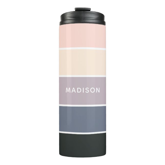 Morning Meadow Colorblock Personalised Name Thermal Tumbler (Front)