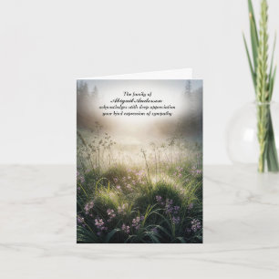 Morning Mist In Meadow Sympathy Thank You Card