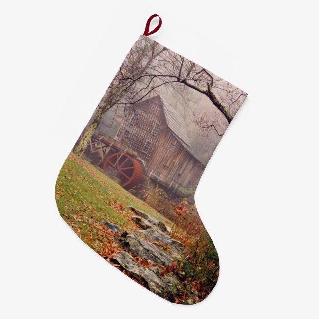 Morning Mist Large Christmas Stocking (Front (Hanging))