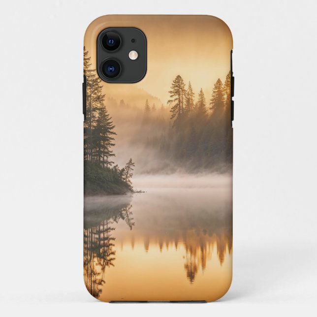 Morning Mist on River in the Pines Case-Mate iPhone Case (Back)